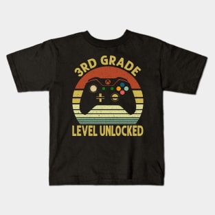 3rd Grade Level Unlocked First Day of School Video Gamer Kids T-Shirt